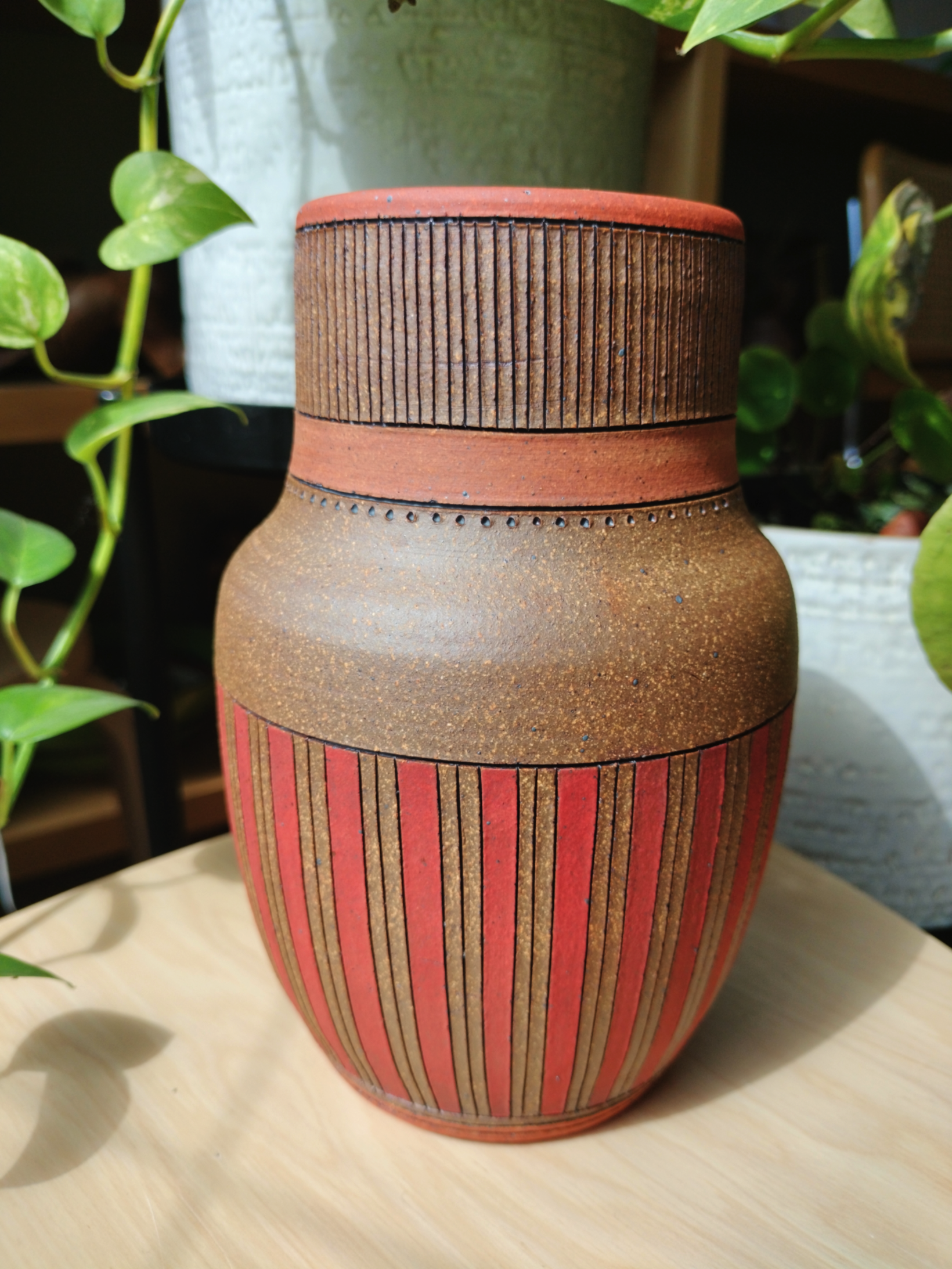 Striped colorful vase, pictorial series